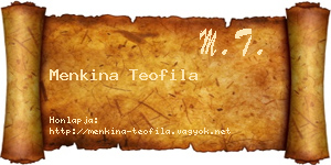 Menkina Teofila névjegykártya
